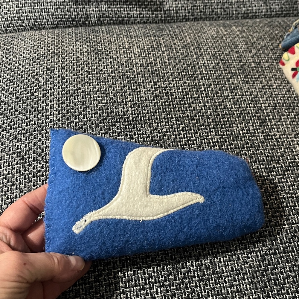New Handmade Felted Bird & Moon Sachet of Lavender & Rice